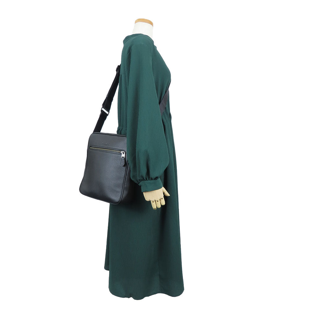 COACH Shoulder Bag 72331 leather black mens Used Authentic