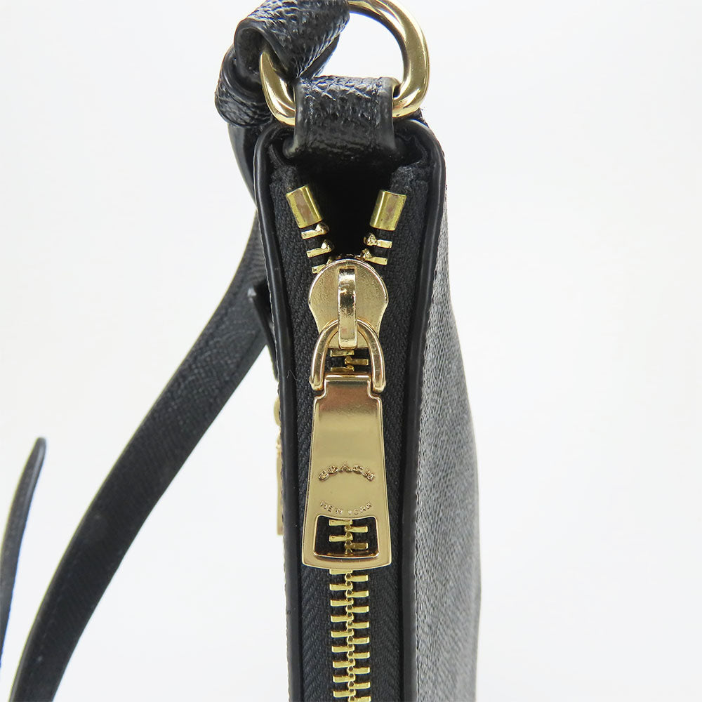 COACH Shoulder Bag C1556 leather black Women Used Authentic