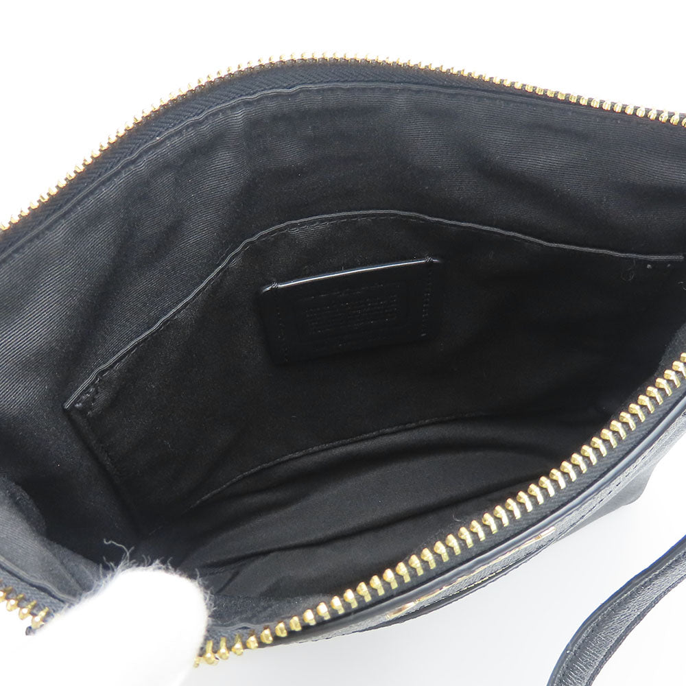 COACH Shoulder Bag C1556 leather black Women Used Authentic