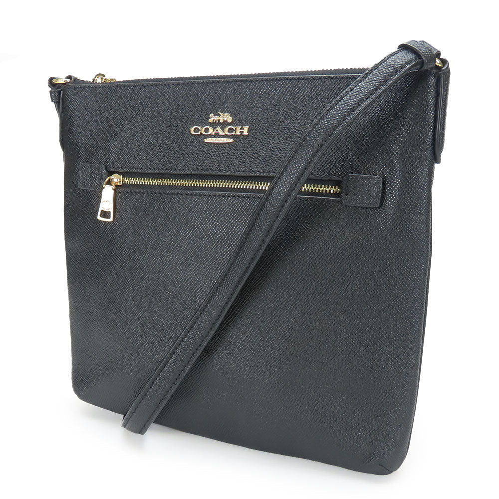 COACH Shoulder Bag C1556 leather black Women Used Authentic