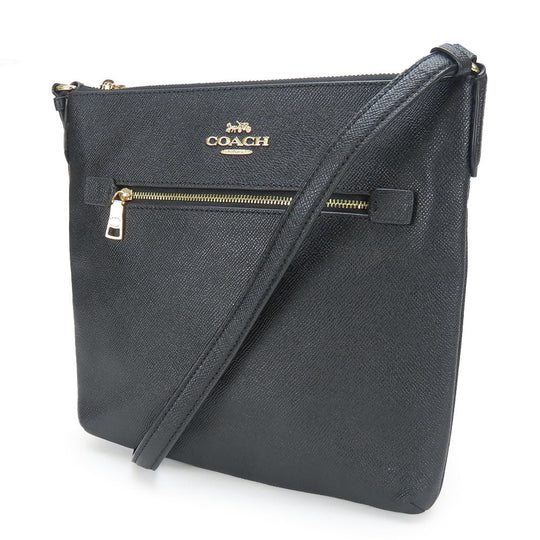 COACH Shoulder Bag C1556 leather black Women Used Authentic