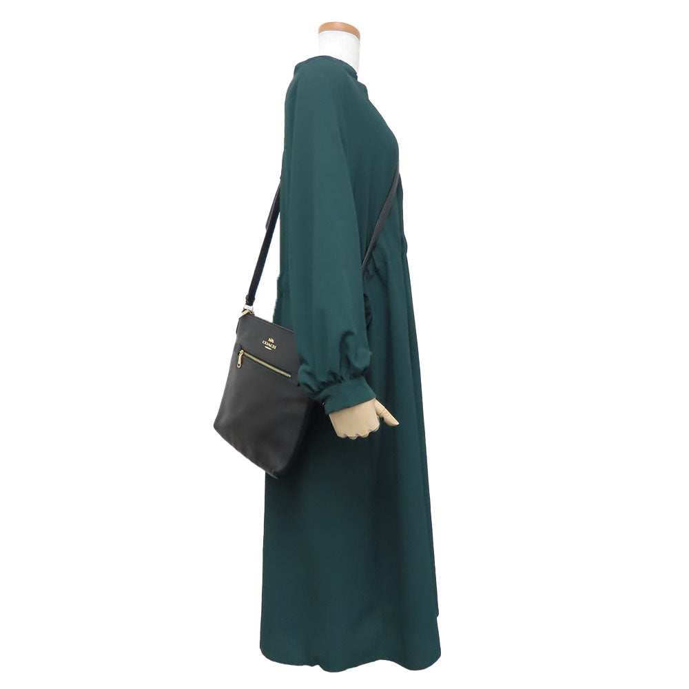 COACH Shoulder Bag C1556 leather black Women Used Authentic