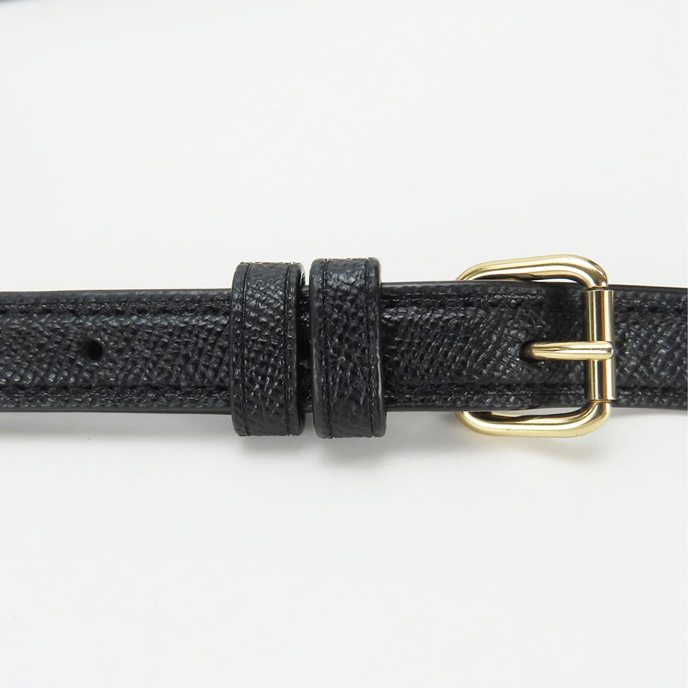 COACH Shoulder Bag C1556 leather black Women Used Authentic