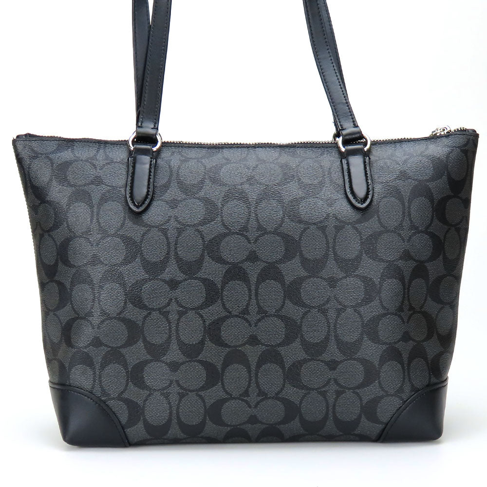 COACH Tote Bag F29208 Leather, PVC black Signature Women Used Authentic