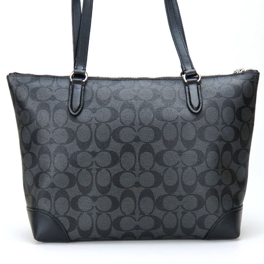 COACH Tote Bag F29208 Leather, PVC black Signature Women Used Authentic