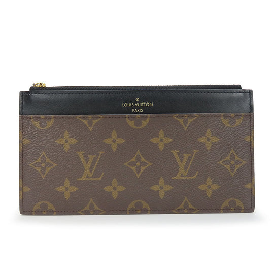 LOUIS VUITTON Long Wallet Purse M80348 Monogram black Slim purse