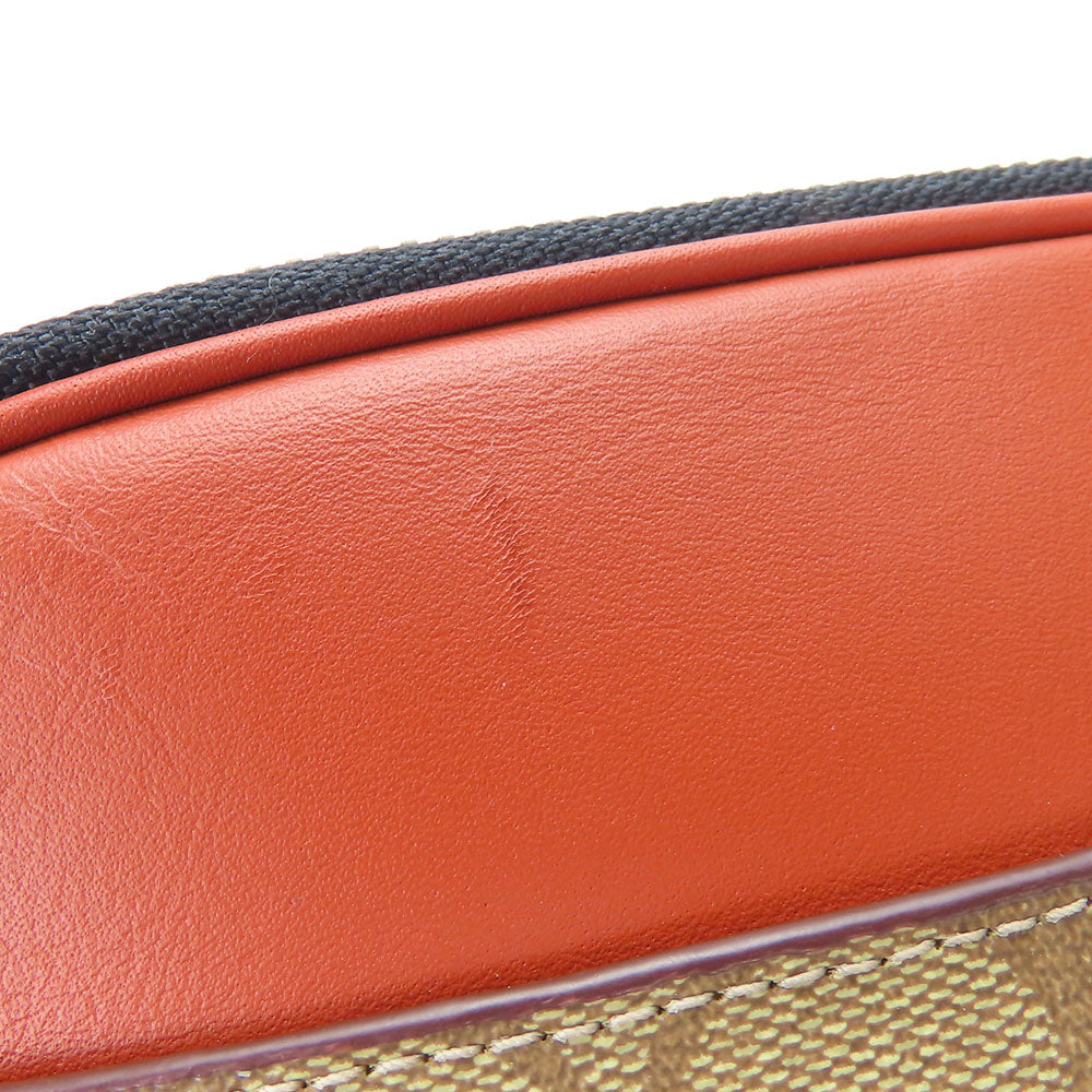 COACH Shoulder Bag CE746 Leather, PVC Orange Signature Women Used Authentic