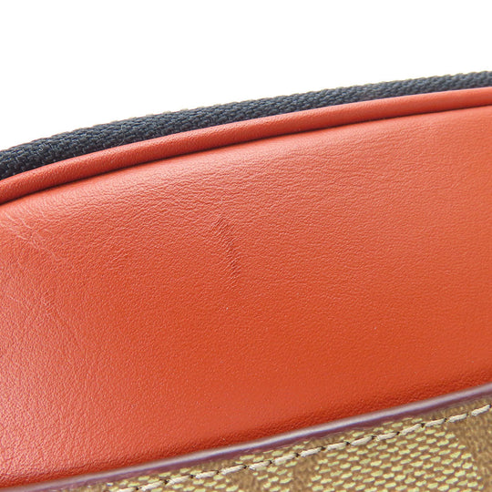 COACH Shoulder Bag CE746 Leather, PVC Orange Signature Women Used Authentic