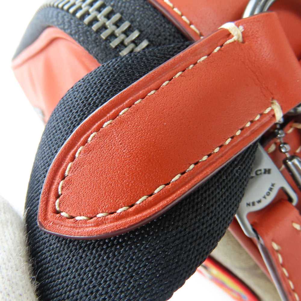 COACH Shoulder Bag CE746 Leather, PVC Orange Signature Women Used Authentic