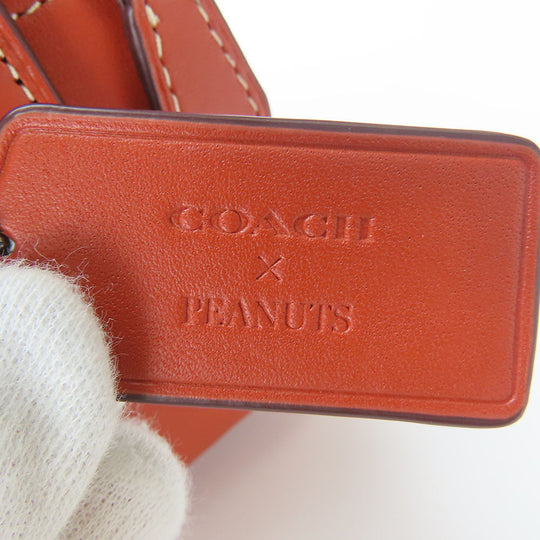 COACH Shoulder Bag CE746 Leather, PVC Orange Signature Women Used Authentic