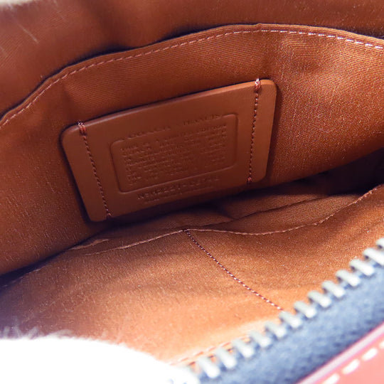 COACH Shoulder Bag CE746 Leather, PVC Orange Signature Women Used Authentic