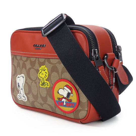 COACH Shoulder Bag CE746 Leather, PVC Orange Signature Women Used Authentic