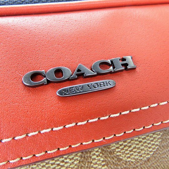 COACH Shoulder Bag CE746 Leather, PVC Orange Signature Women Used Authentic