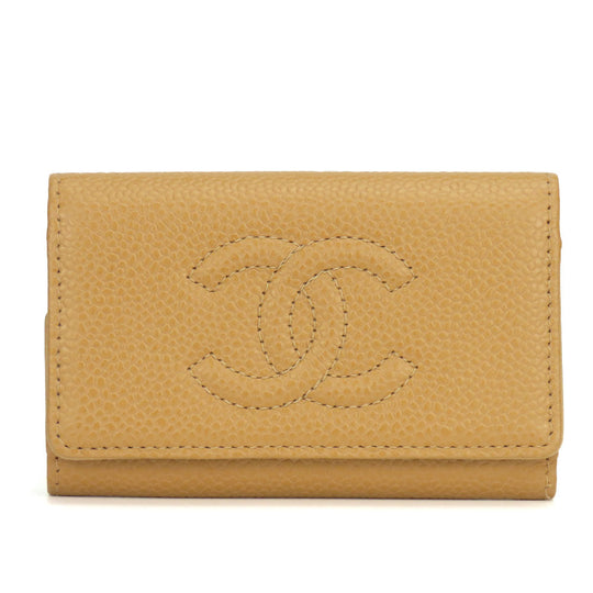 CHANEL Key case Key holder  Caviar skin beige Women Used Authentic