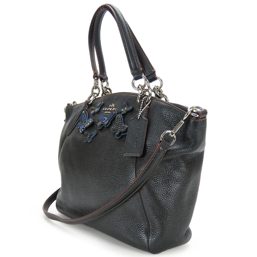 COACH Handbag F59354 leather black Women Used Authentic