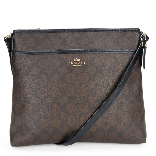 COACH Shoulder Bag F34938 PVC, Leather black Signature Women Used Authentic