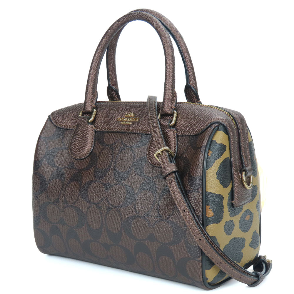 COACH Handbag F38538 PVC Brown Women Used Authentic