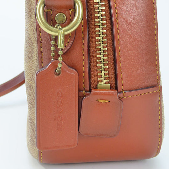 COACH Shoulder Bag 31208 Leather, PVC Brown Camera bag Women Used Authentic