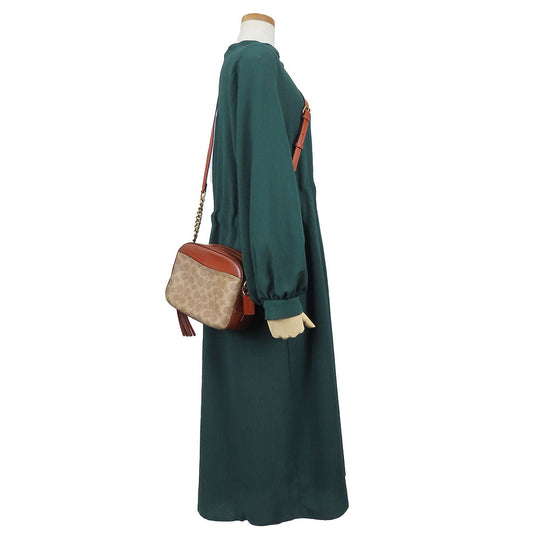 COACH Shoulder Bag 31208 Leather, PVC Brown Camera bag Women Used Authentic