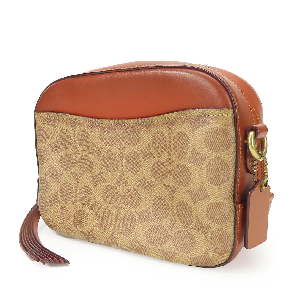 COACH Shoulder Bag 31208 Leather, PVC Brown Camera bag Women Used Authentic