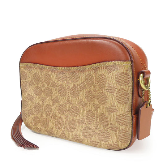 COACH Shoulder Bag 31208 Leather, PVC Brown Camera bag Women Used Authentic