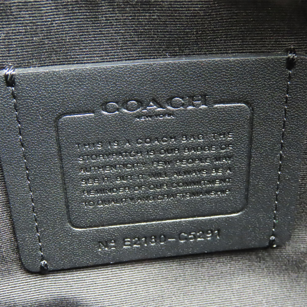 COACH Messenger bag C5291 Canvas, Leather Navy Signature Thompson mens Used Authentic