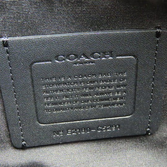 COACH Messenger bag C5291 Canvas, Leather Navy Signature Thompson mens Used Authentic