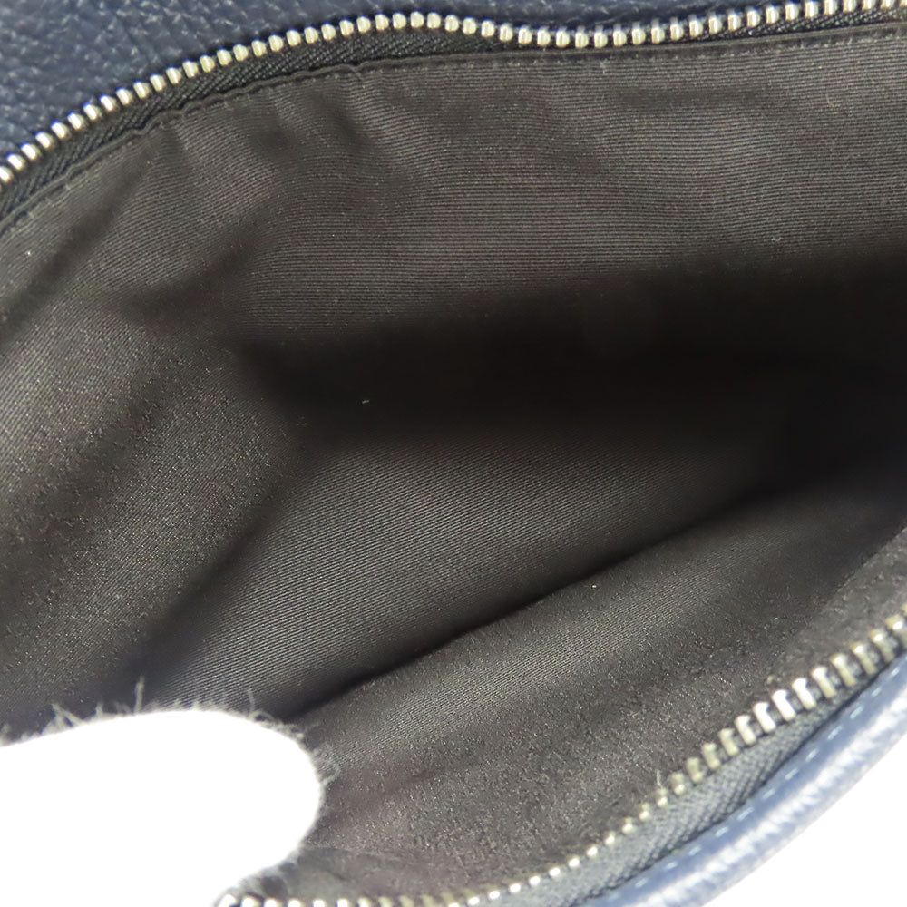 COACH Messenger bag C5291 Canvas, Leather Navy Signature Thompson mens Used Authentic