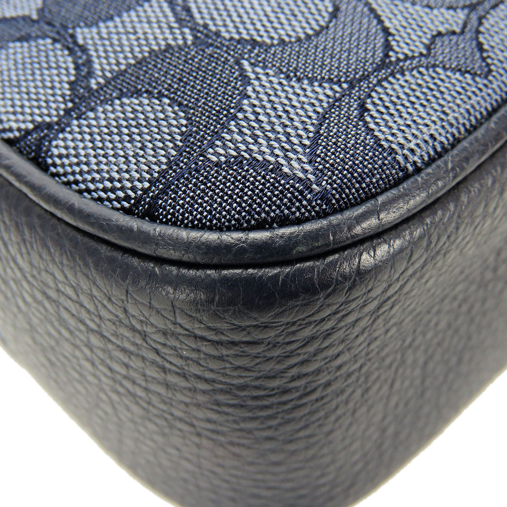 COACH Messenger bag C5291 Canvas, Leather Navy Signature Thompson mens Used Authentic