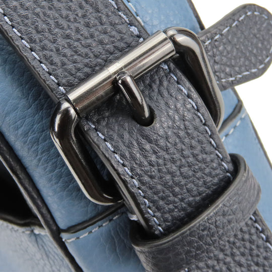 COACH Shoulder Bag CB908 leather Navy mens Used Authentic