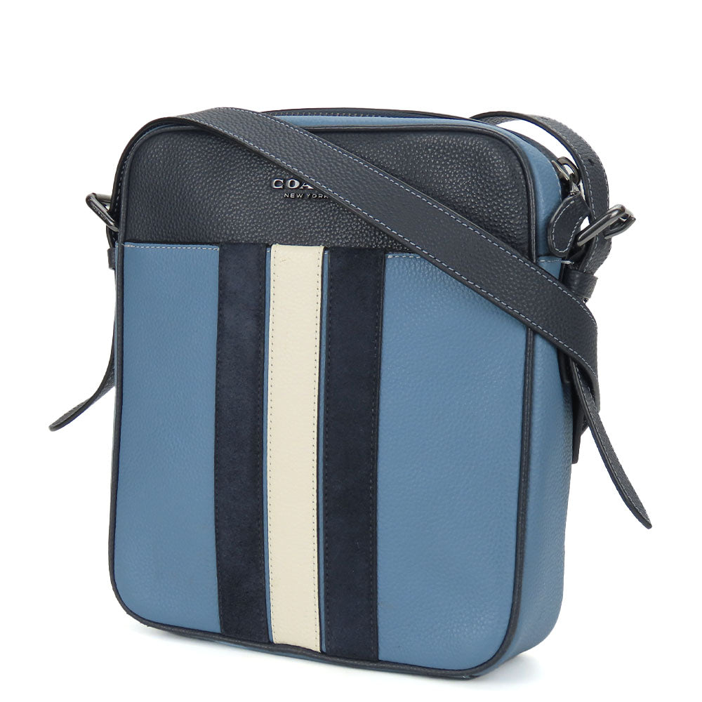 COACH Shoulder Bag CB908 leather Navy mens Used Authentic