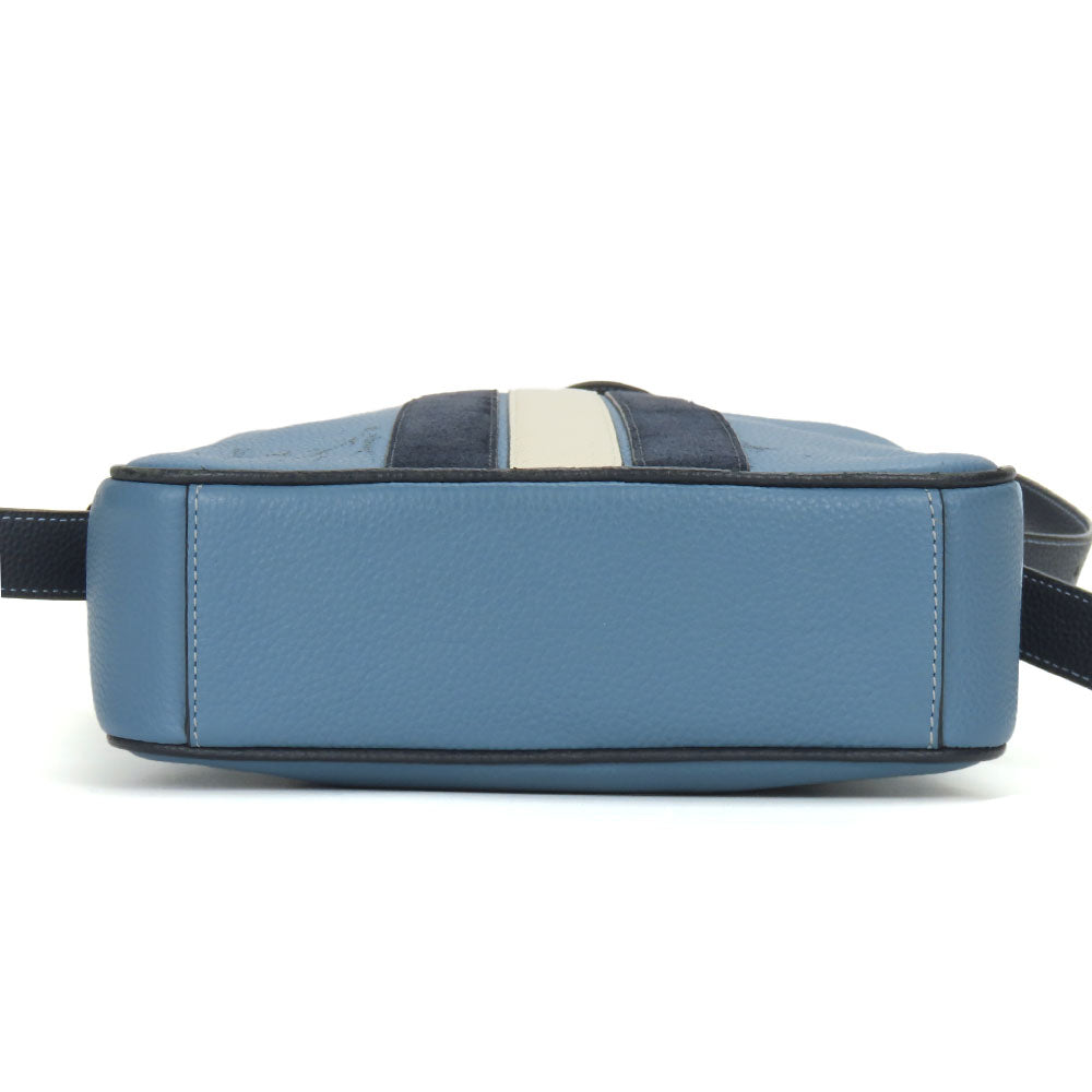 COACH Shoulder Bag CB908 leather Navy mens Used Authentic