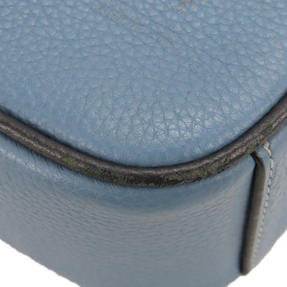 COACH Shoulder Bag CB908 leather Navy mens Used Authentic