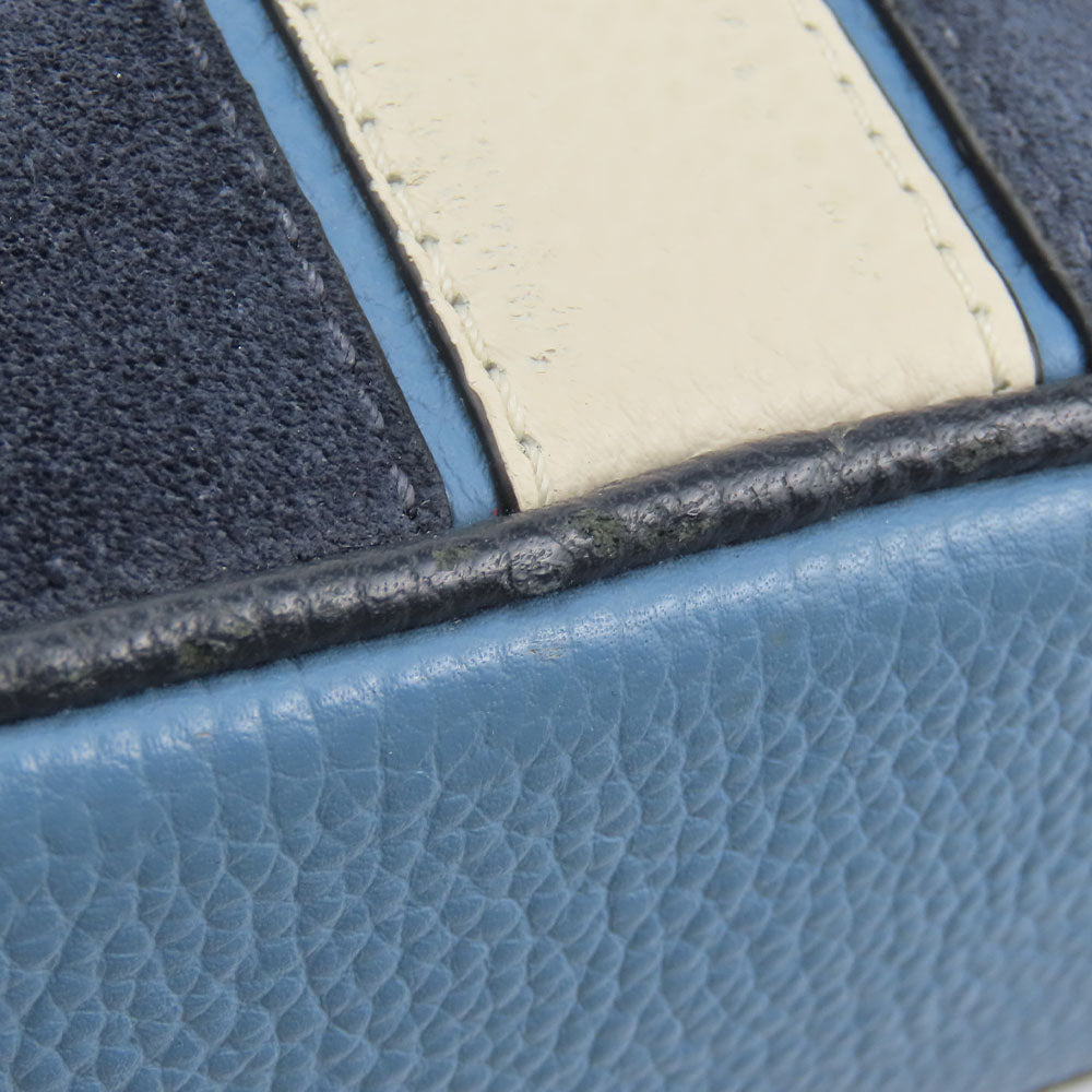 COACH Shoulder Bag CB908 leather Navy mens Used Authentic