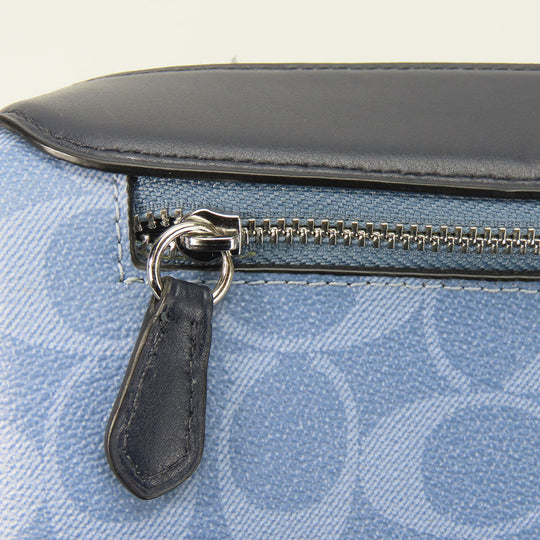 COACH Shoulder Bag 91500 PVC, Leather blue Signature Women Used Authentic