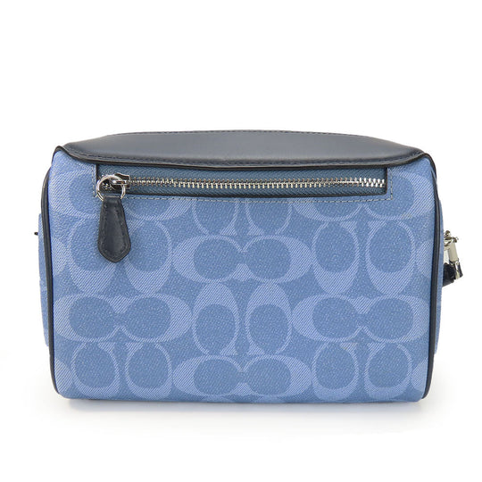 COACH Shoulder Bag 91500 PVC, Leather blue Signature Women Used Authentic