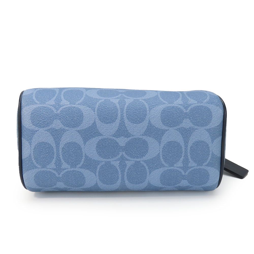 COACH Shoulder Bag 91500 PVC, Leather blue Signature Women Used Authentic