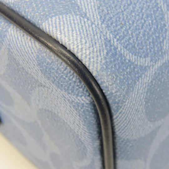 COACH Shoulder Bag 91500 PVC, Leather blue Signature Women Used Authentic