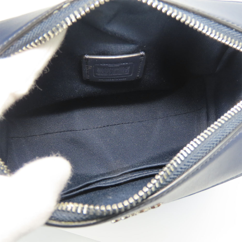 COACH Shoulder Bag 91500 PVC, Leather blue Signature Women Used Authentic