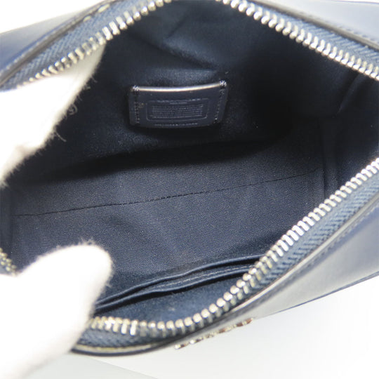 COACH Shoulder Bag 91500 PVC, Leather blue Signature Women Used Authentic