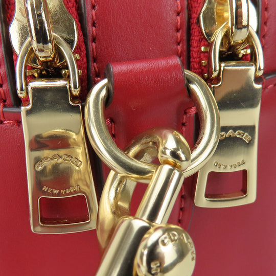 COACH Shoulder Bag 68168 Leather, PVC Red Signature Women Used Authentic