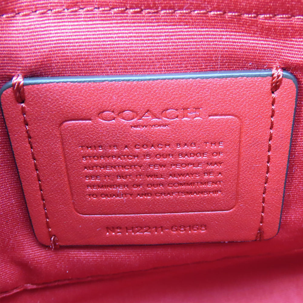 COACH Shoulder Bag 68168 Leather, PVC Red Signature Women Used Authentic