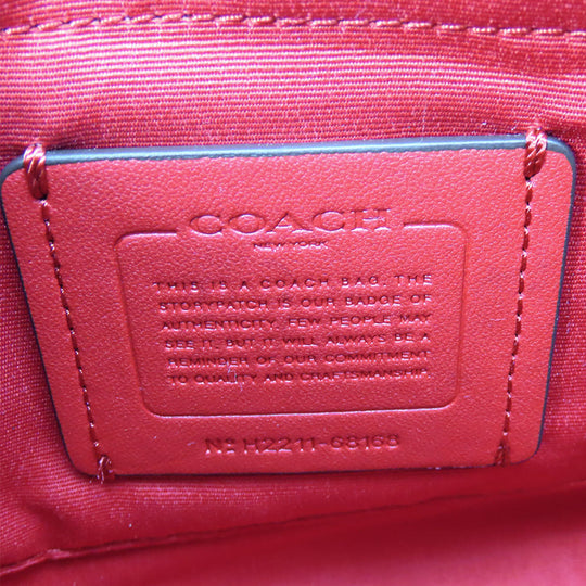 COACH Shoulder Bag 68168 Leather, PVC Red Signature Women Used Authentic