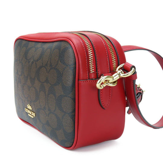 COACH Shoulder Bag 68168 Leather, PVC Red Signature Women Used Authentic