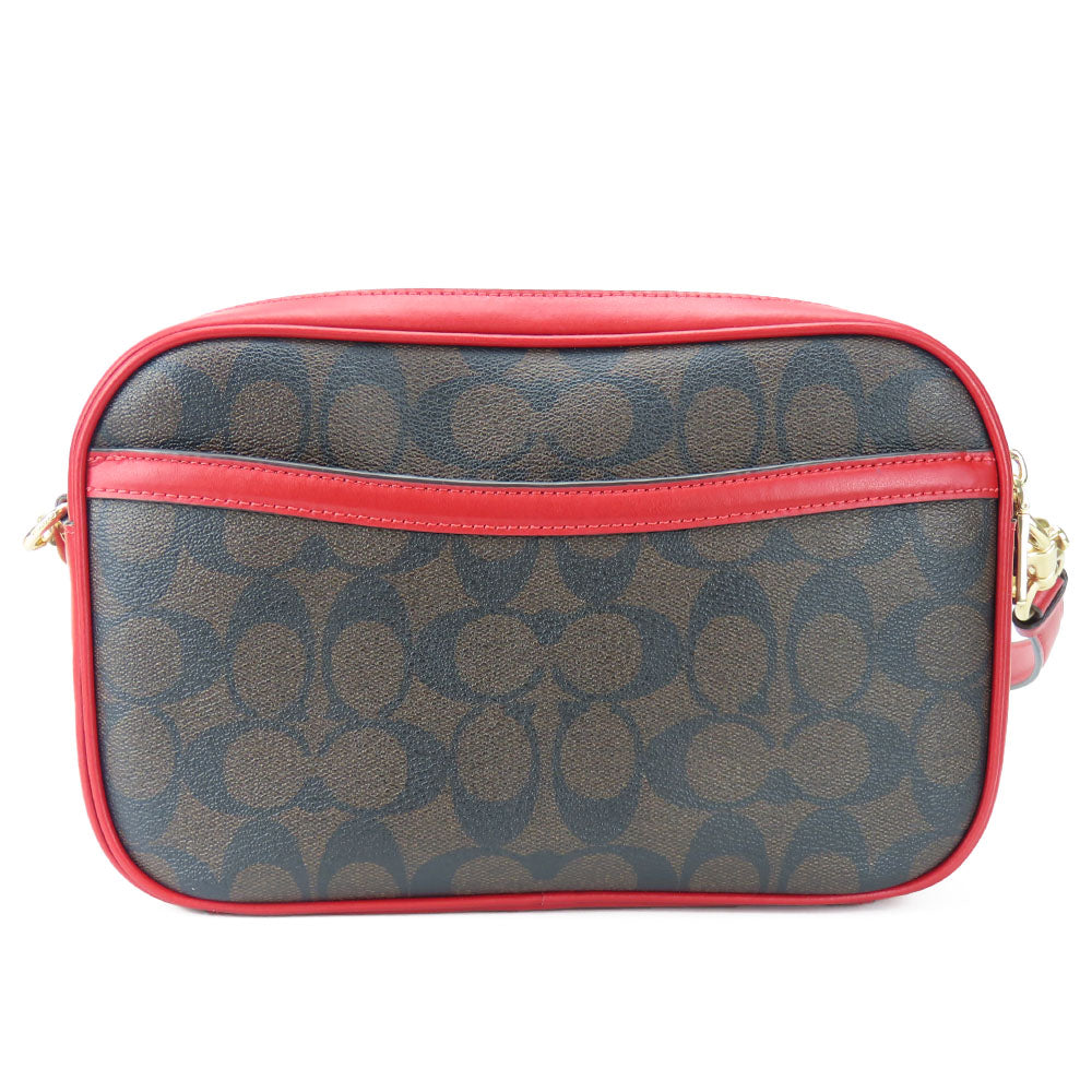 COACH Shoulder Bag 68168 Leather, PVC Red Signature Women Used Authentic