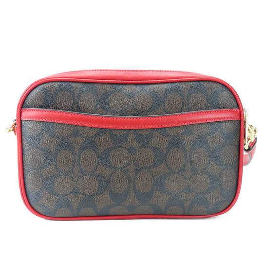 COACH Shoulder Bag 68168 Leather, PVC Red Signature Women Used Authentic