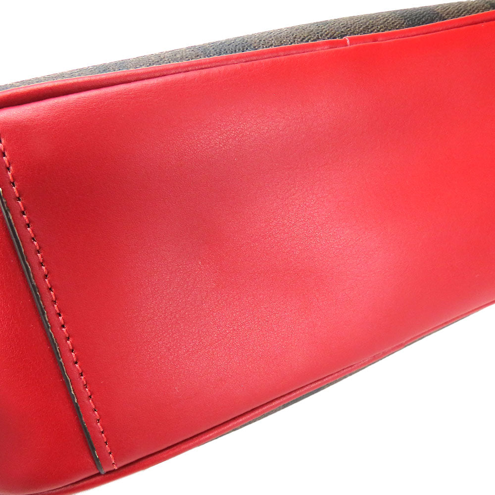 COACH Shoulder Bag 68168 Leather, PVC Red Signature Women Used Authentic