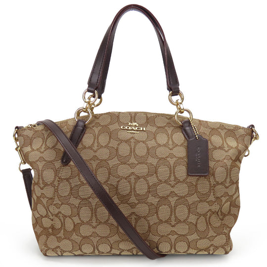 COACH Handbag F27582 Canvas, Leather Brown Women Used Authentic