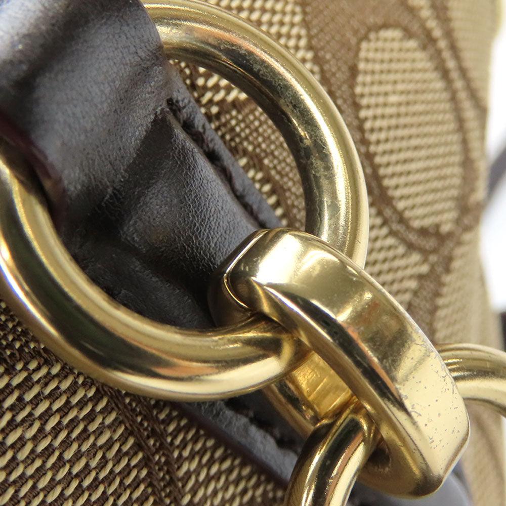 COACH Handbag F27582 Canvas, Leather Brown Women Used Authentic