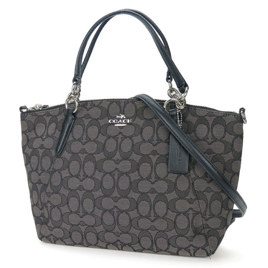 COACH Handbag F58283 canvas black Women Used Authentic